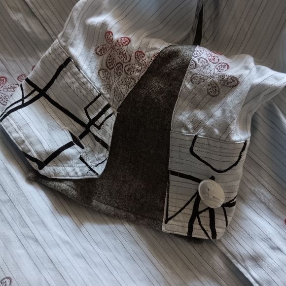 COMME DES GARCONS Blue Cotton Embroidered Shirt M - Picture 6 of 10